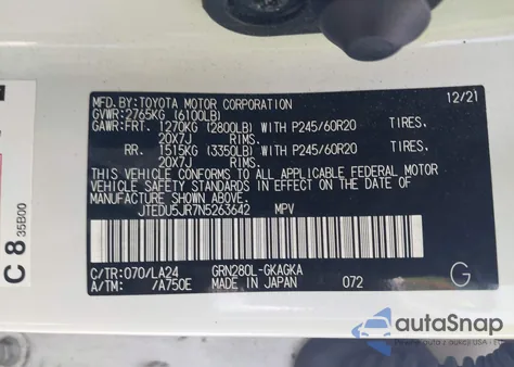 2022 Toyota 4Runner Limited z USA, uszkodzony, nr VIN JTEDU5JR7N5263642